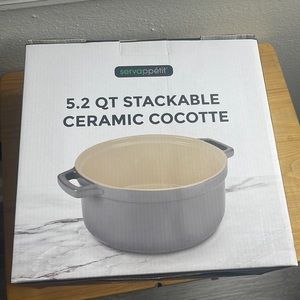 5.2 QT Stackable Ceramic Cocotte